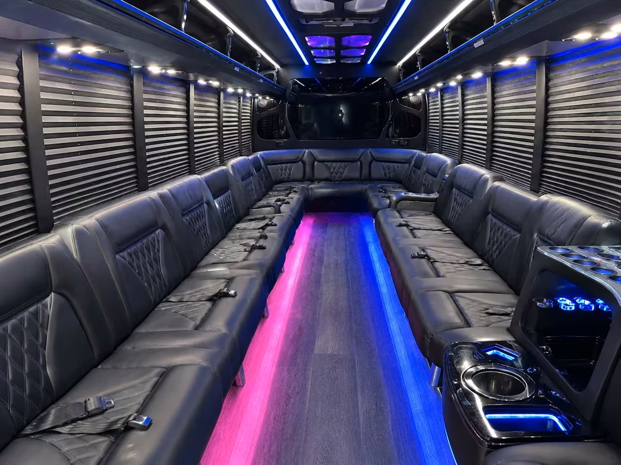 25 passenger party bus inside