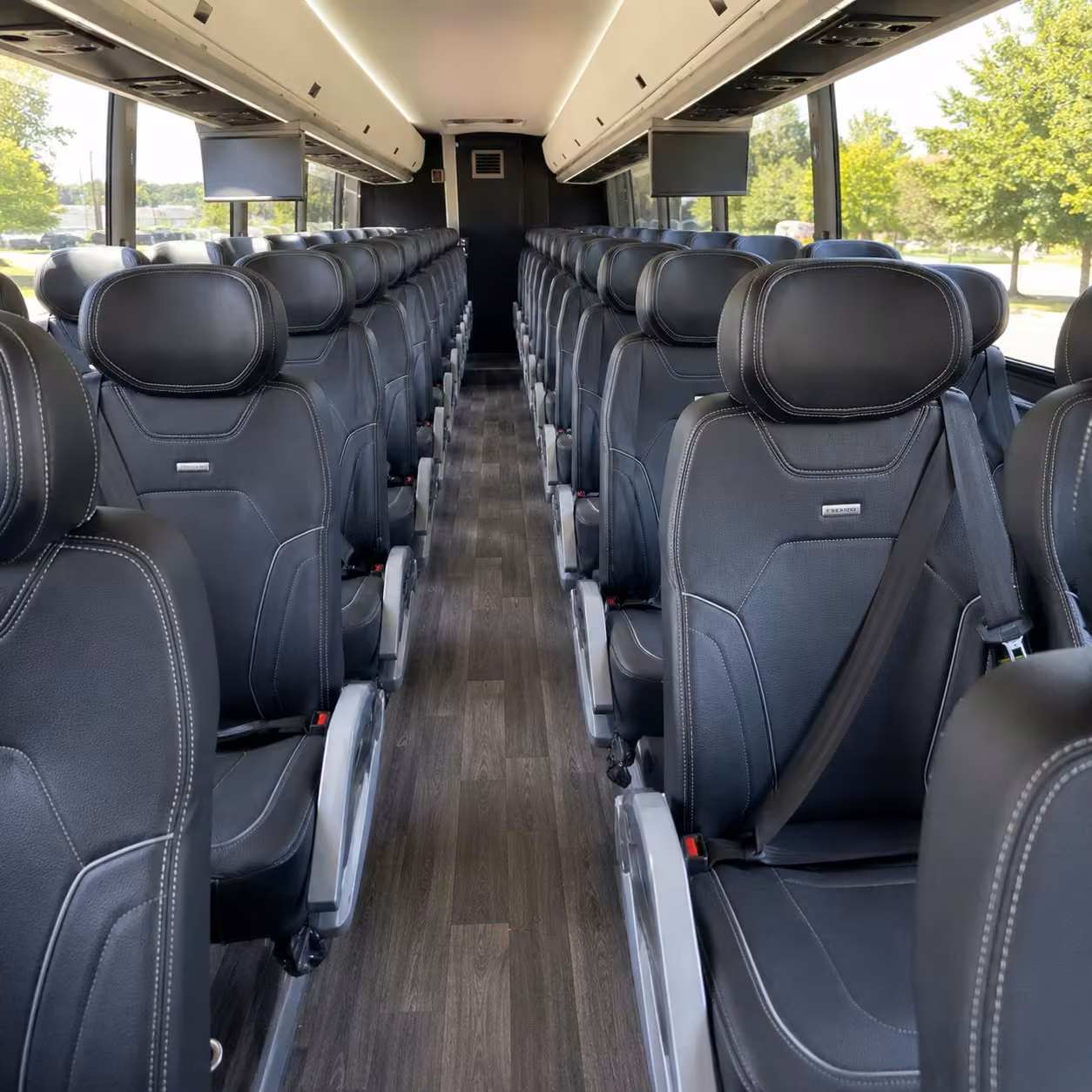 40 56 passenger charter bus inside