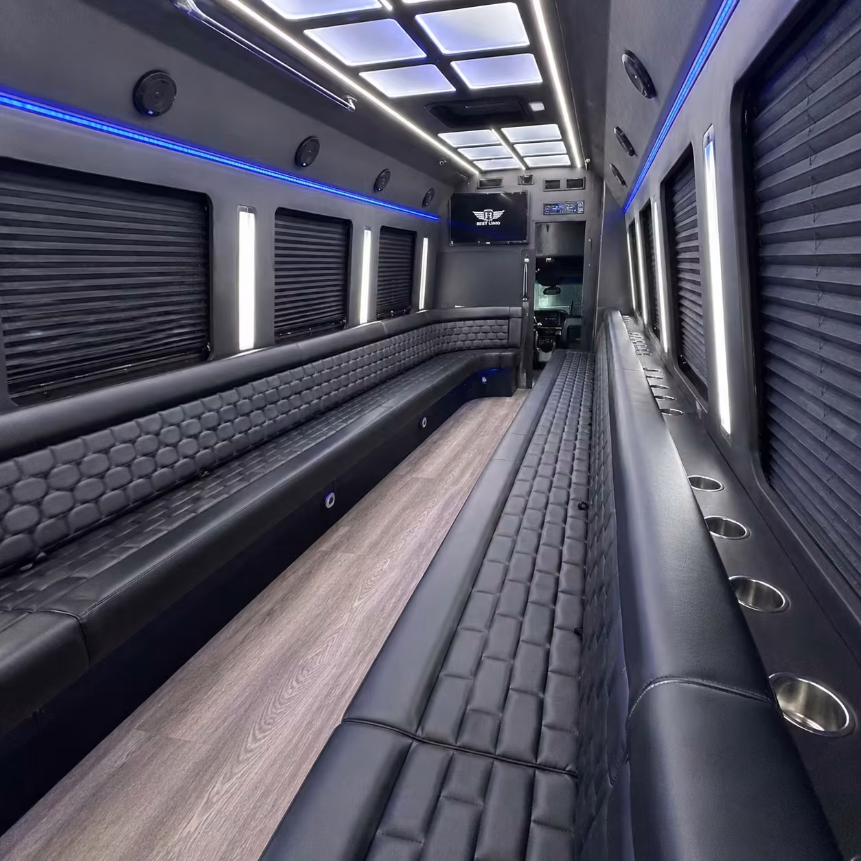 50 passenger party bus interior